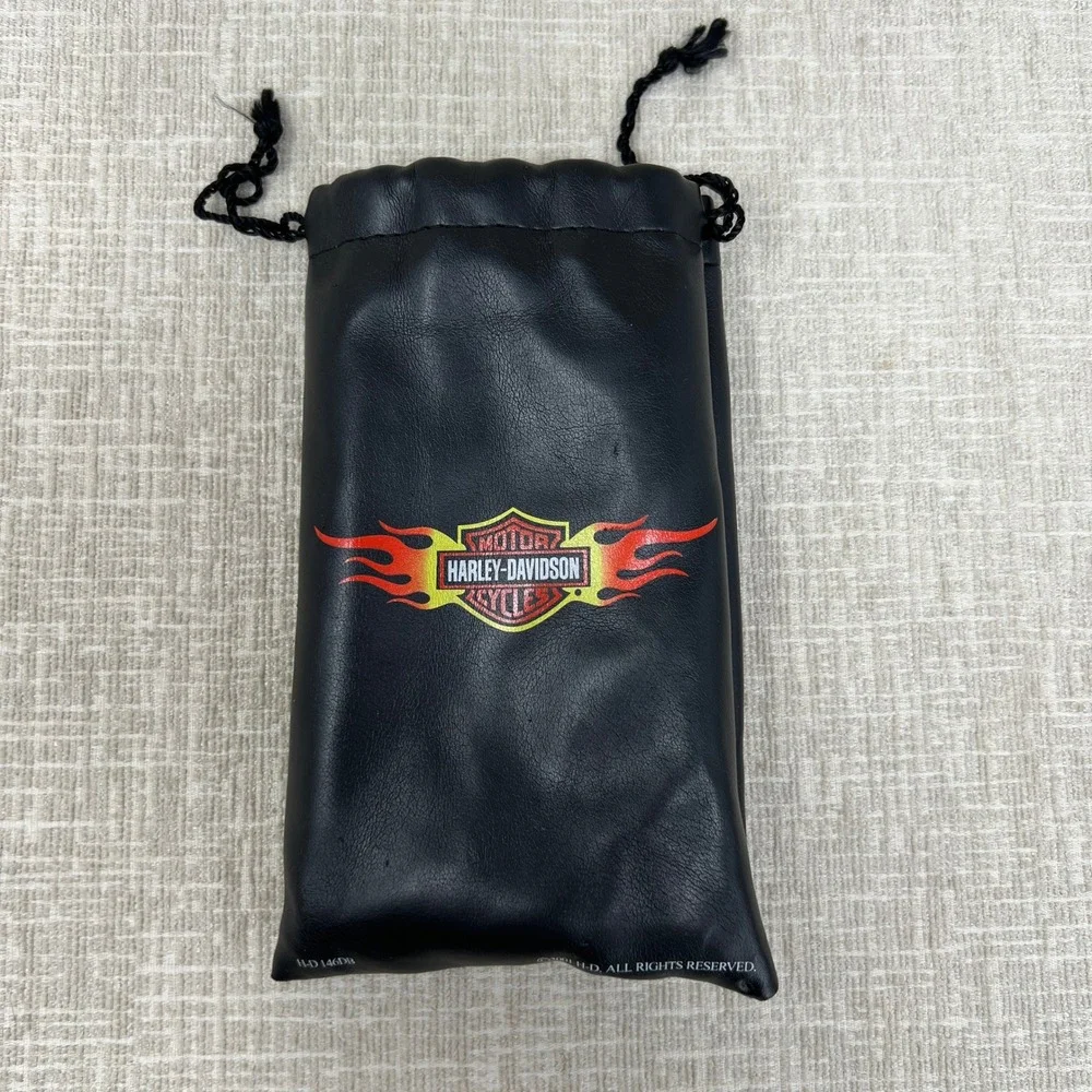 Vintage Y2K Harley-Davidson Flame Wrap Sunglasses Black Smoke Lenses Unisex OS
